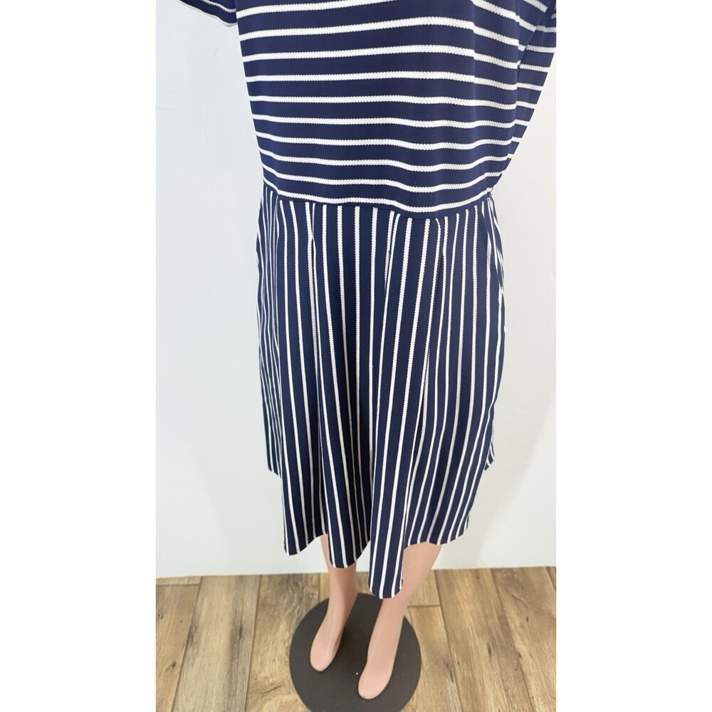 Draper James Women’s L Short Sleeve Striped Knit Dress Nautical NEW - Picture 8 of 15